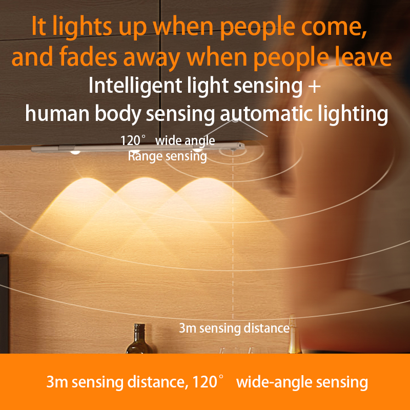 Cabinet light , 3-Color Adjustable Dimming LED Night Light with Motion Sensor