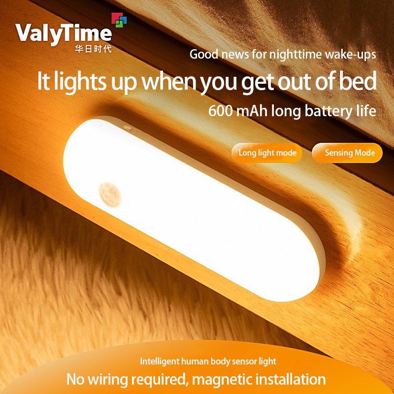 Motion Sensor LED Night Light, Rechargeable Adjustable Light for Cabinets, Closets, and Hallways