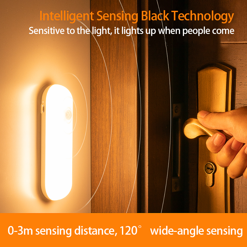 Motion Sensor LED Night Light, Rechargeable Adjustable Light for Cabinets, Closets, and Hallways