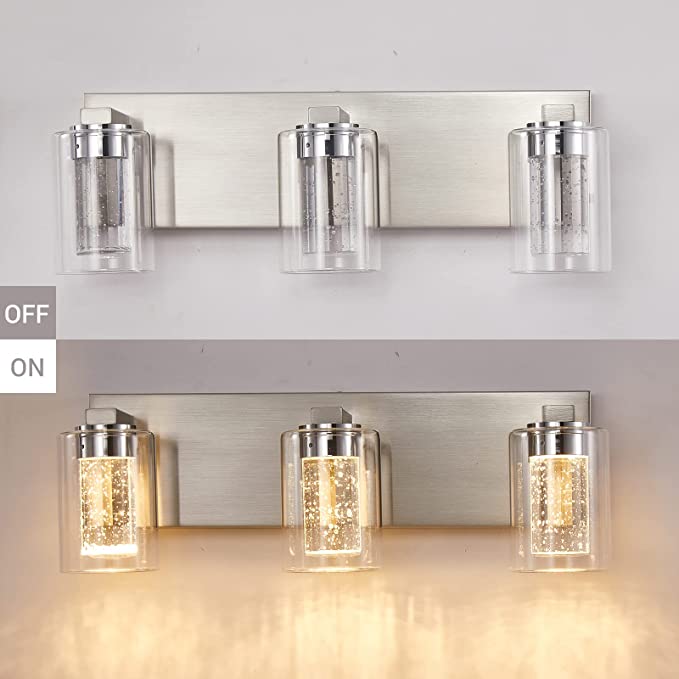Brushed Nickel 3-Light Vanity Light