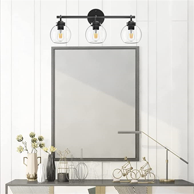 3-Light Matte Black Vanity Light,for Bathroom, Kitchen & Bedroom