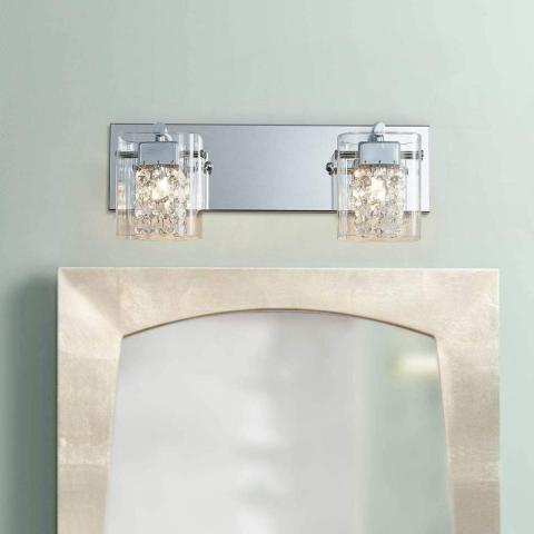 Sleek 2-Light Vanity Light, Modern Bathroom Wall Sconce