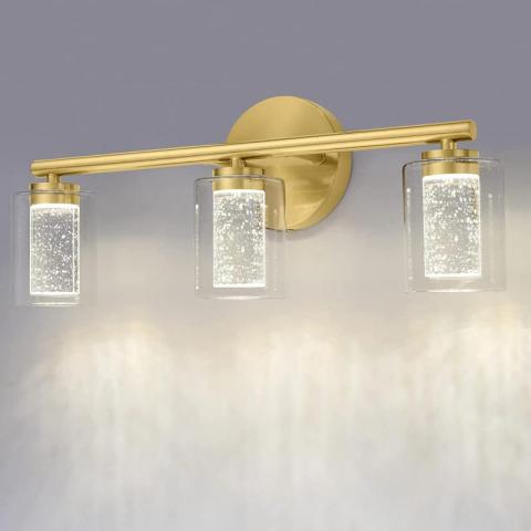 Modern 3-Light Bathroom Vanity Light with Glass Shades
