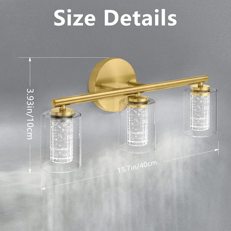 Modern 3-Light Bathroom Vanity Light with Glass Shades