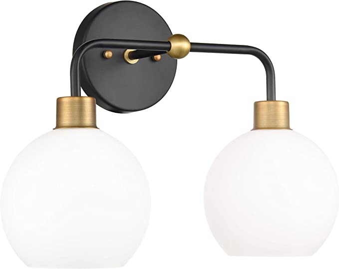 Modern Black 2-Light Vanity Light