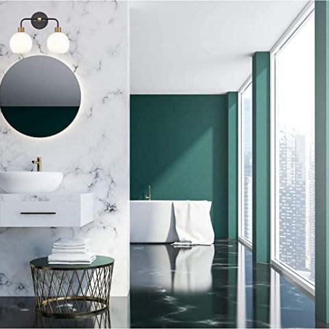 Modern Black 2-Light Vanity Light