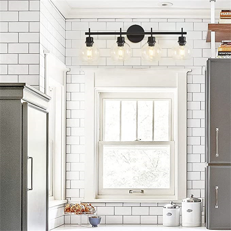 Stylish 4-Light Vanity Light, Modern Bathroom Wall Sconce