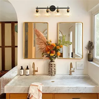 Stylish 4-Light Vanity Light, Modern Bathroom Wall Sconce