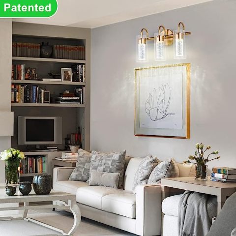 Modern LED Vanity Light with Clear Cylindrical Crystals