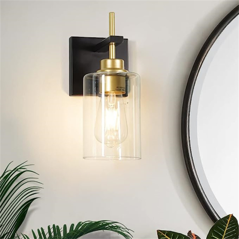 Bathroom Vanity Light, Modern Wall Sconce with Glass Shades
