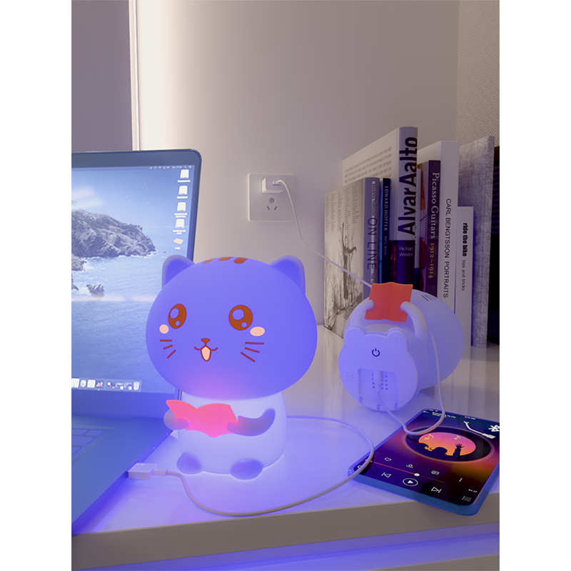 Soft Silicone Cat Night Light for Kid
