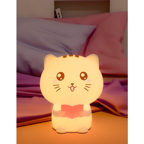 Soft Silicone Cat Night Light for Kid