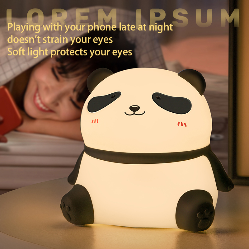 Panda Night Light , Squishy Silicone Baby Lamp