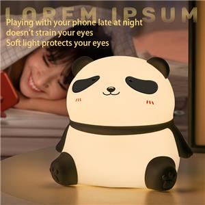 Panda Night Light , Squishy Silicone Baby Lamp