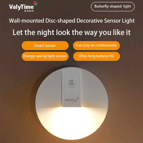Led disc-shaped nightlight 100mm diameter with soft illumination