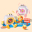 Record Player Night Light with Bluetooth Speaker- 3 Color Dimmable LED Nursery Lamp
