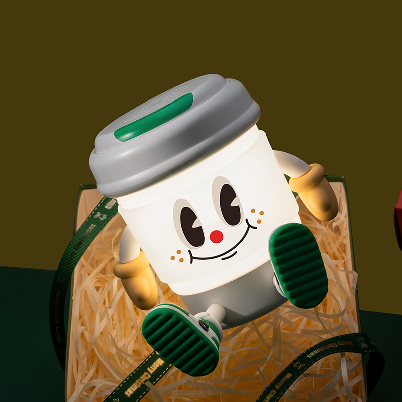 3-in-1 Coffee Night Light with Bluetooth Speaker, Soft LED Light for Kids Room