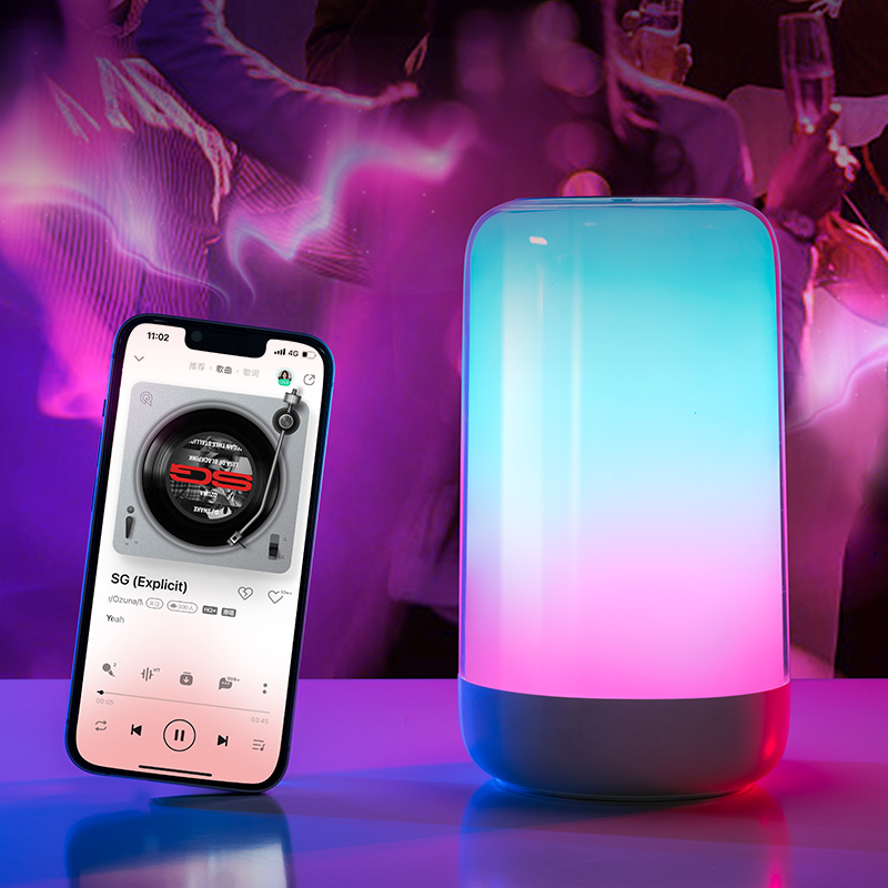 RGB Bluetooth Table Lamp with Speaker - Color-Changing LED Night Light, Gaming & Party Mood Light