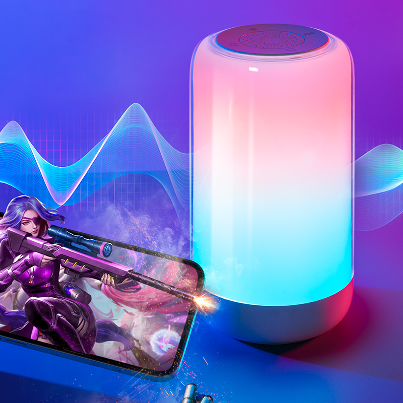 RGB Bluetooth Table Lamp with Speaker - Color-Changing LED Night Light, Gaming & Party Mood Light