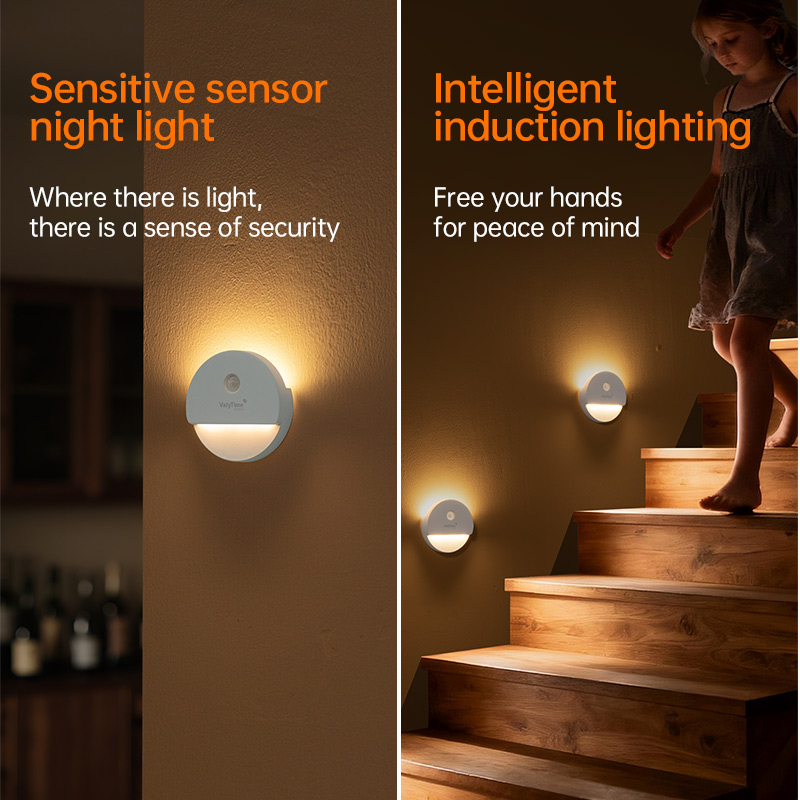 Dual-sided Illumination Adjustable LED Motion Sensor Night Light–Illuminate Up & Down & Energy-Saving