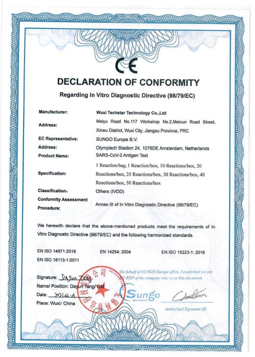 CE Declaration Of Conformity