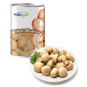 Champiñones enteros enlatados