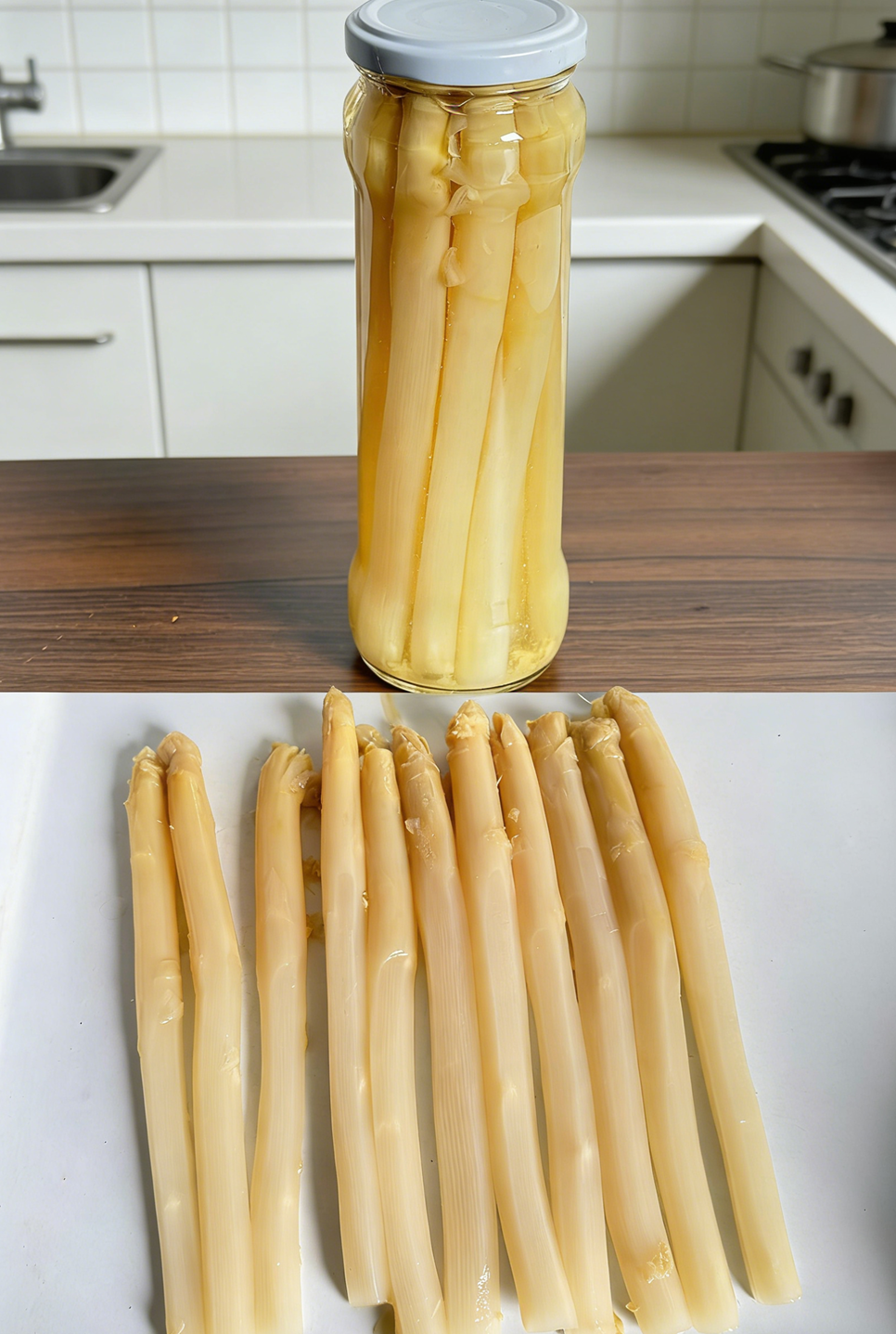 Canned Asparagus in Glass Jar
