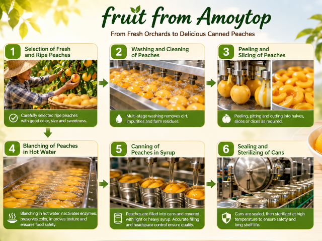 Manufacturing Process of Canned Yellow Peaches: From Fresh Orchard to Premium Canned Fruit Manufacturing Process of Canned Yellow Peaches: From Fresh Orchard to Premium Canned Fruit