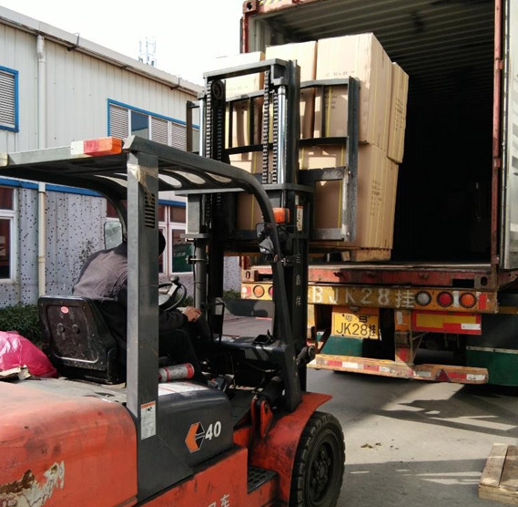 Loading the container for the customer goods