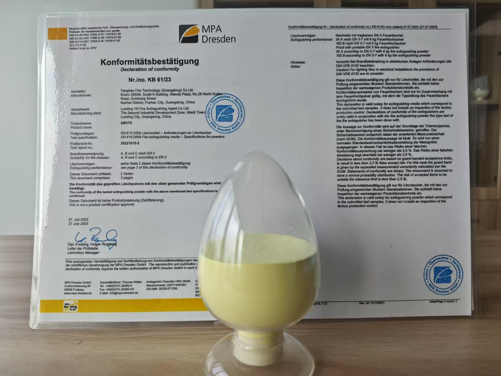 fire extinguisher powder fraud