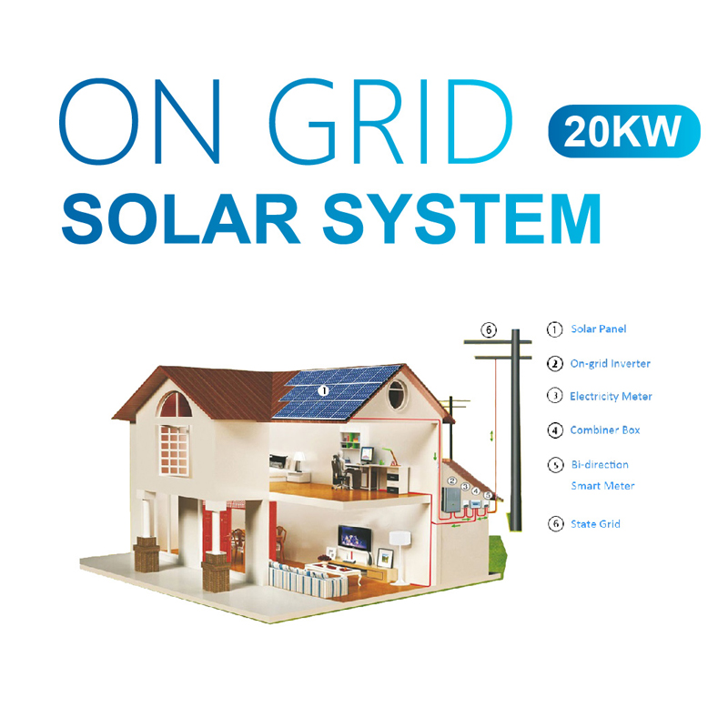 20kw 주거용 그리드 연계 태양광 발전 시스템