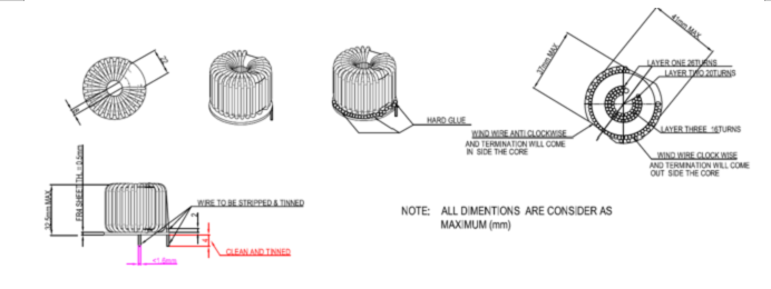 Double Ferrite Wingding Inductor