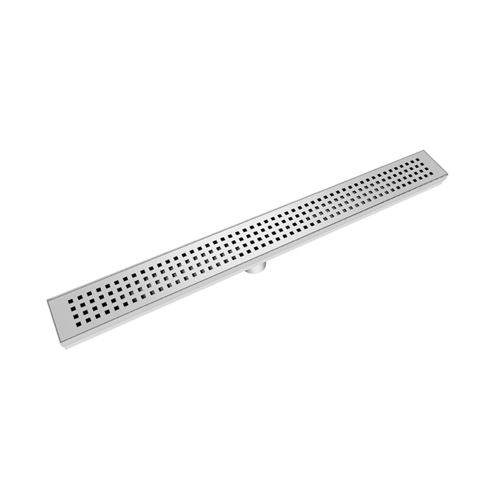 SUS304 30/48/60'''' drain de plancher linéaire avec couvercle de grille à motif carré