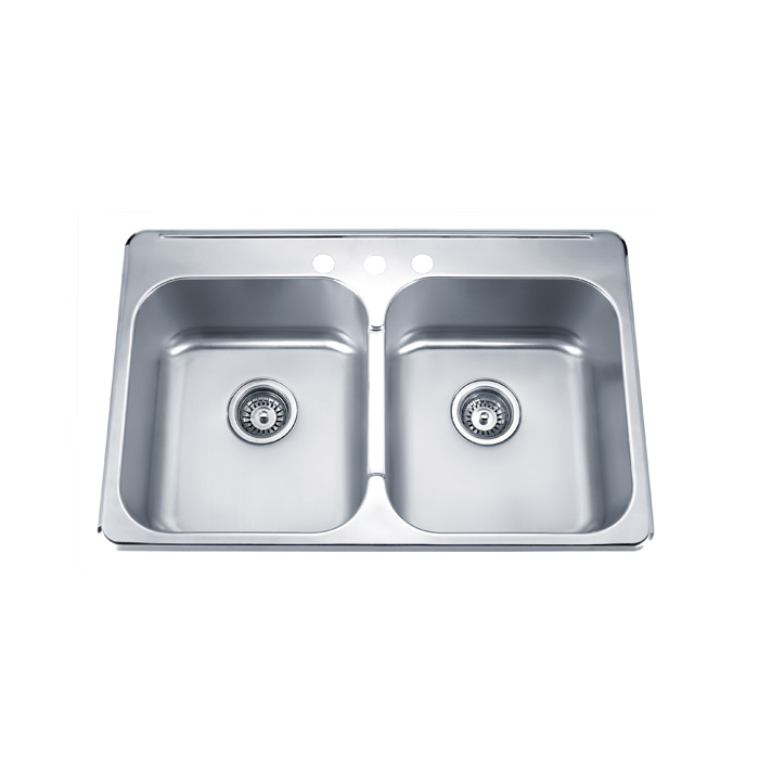 Double Bowl Sink Topmount 304 Stainless Steel Kitchen Sink