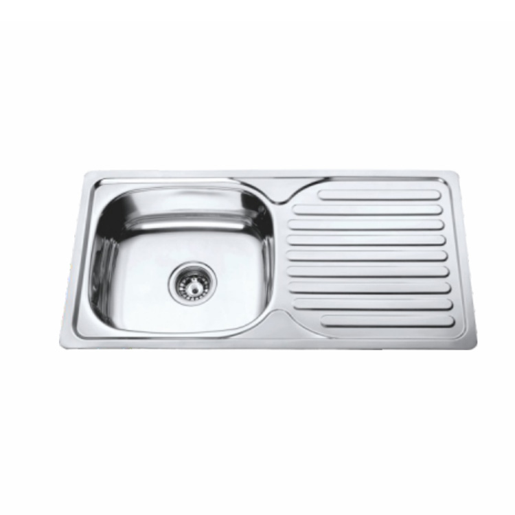 SS201 Stainless Steel Topmount Drainboard Sink With Brushed Finish