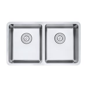 Lavello da cucina in acciaio inox a doppia vasca sottotop R25 Equal
