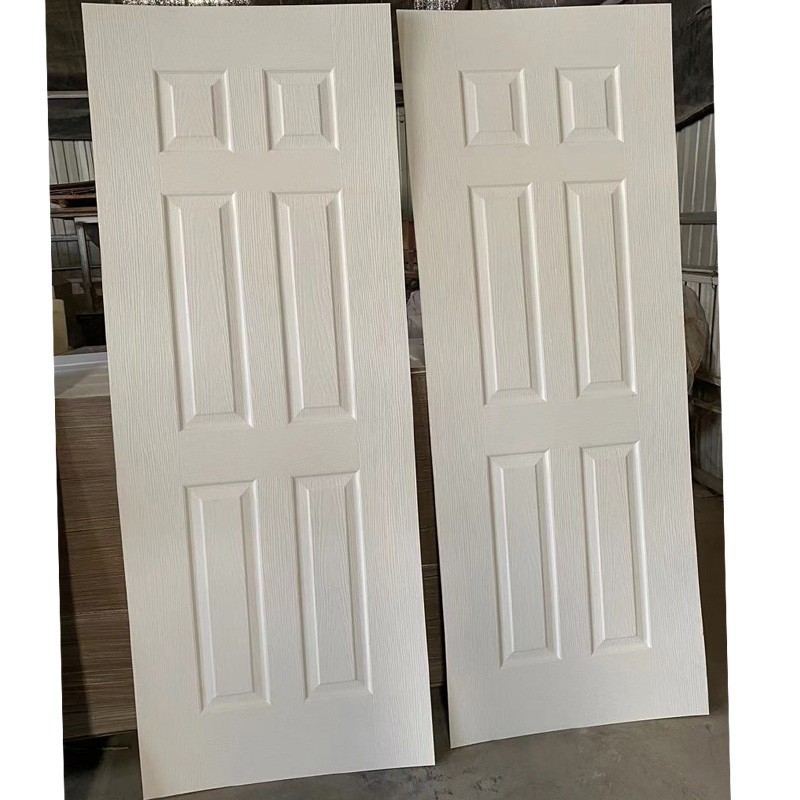 6 panels white primed moulded door skin