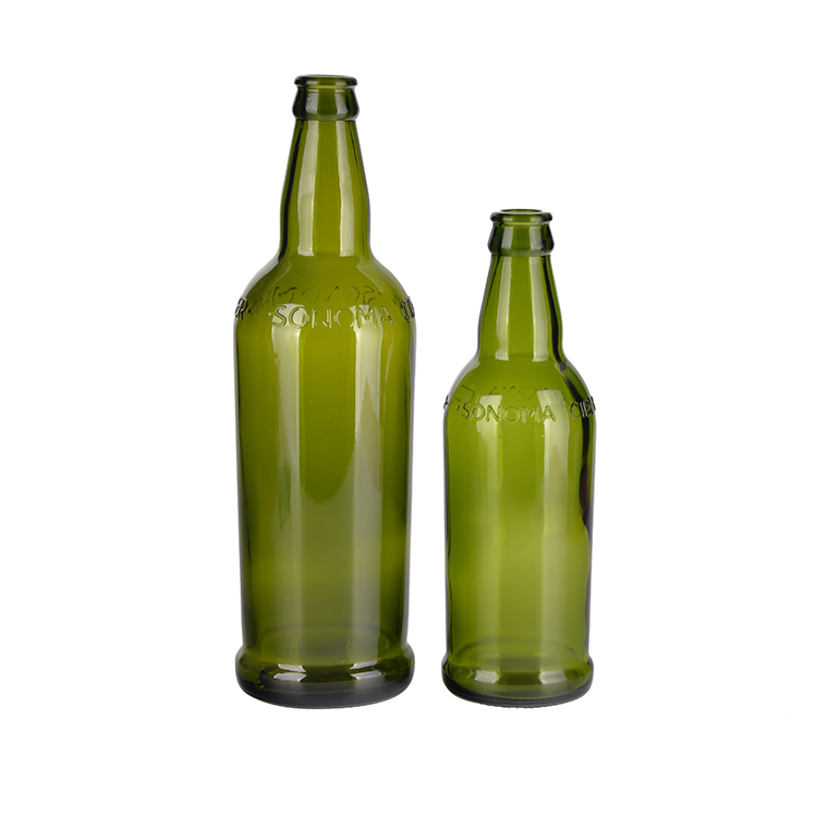 650ml Dark Green Beer Glass Bottle With Crown Cap