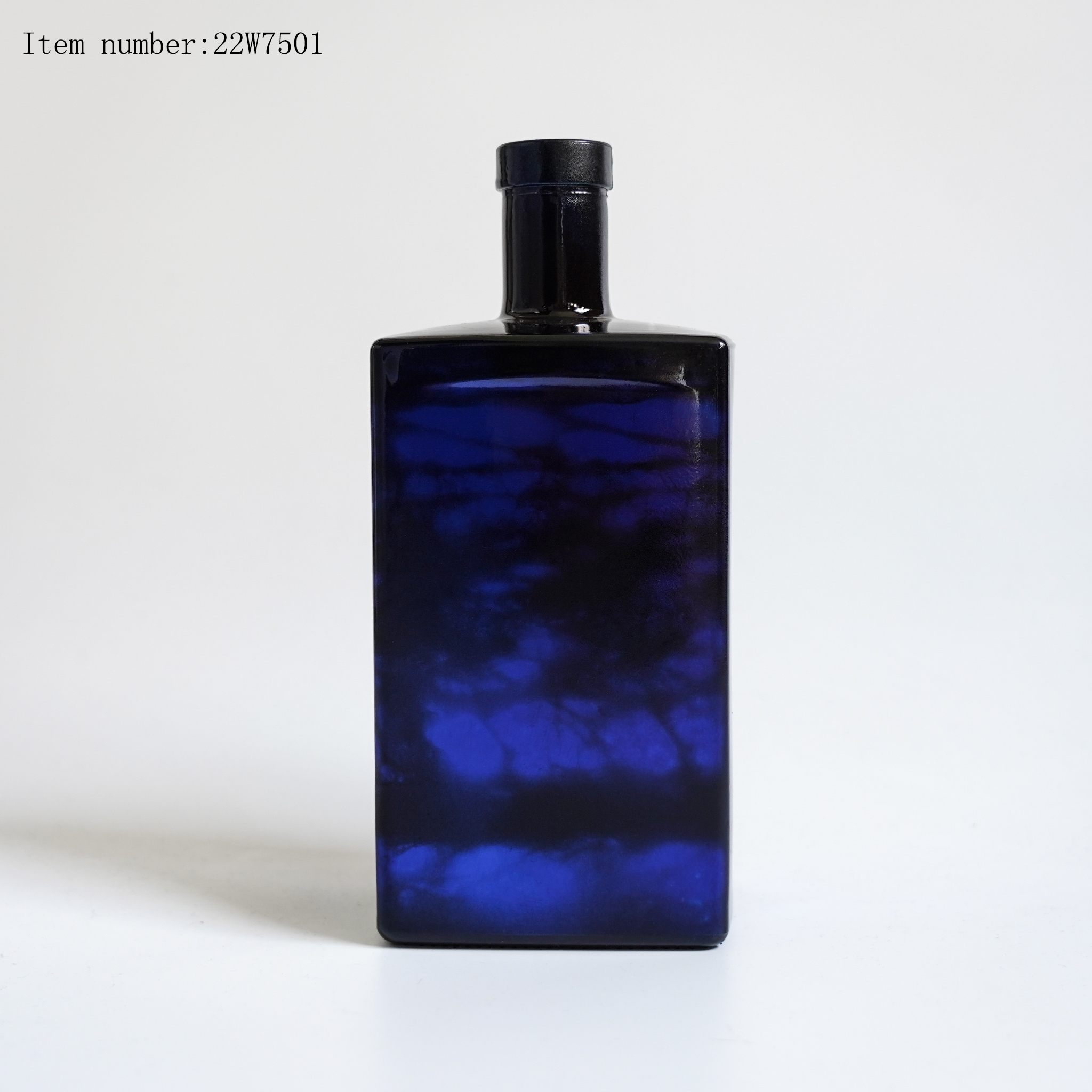 Kahverengi Vintage Kaplamalı Viski Votka Cam Şişe Eşsiz Mavi Kaplama