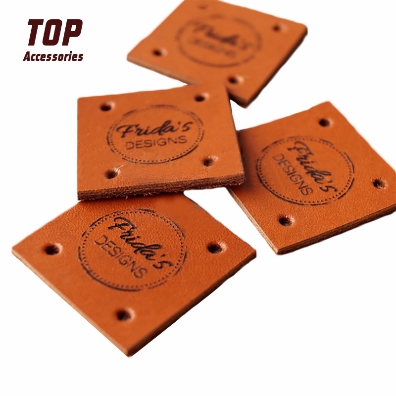 Custom Logo Embossed Leather Patches And Labels