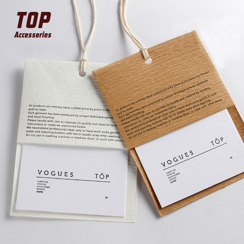 Cartellini di carta per abbigliamento personalizzati