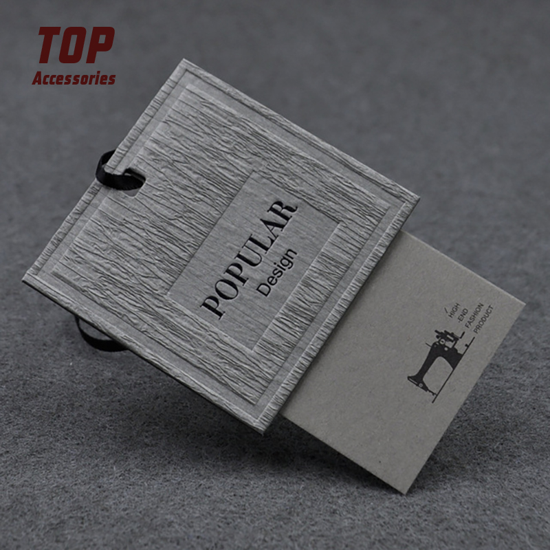 Fold Over Printed Logo Paper And String Tags