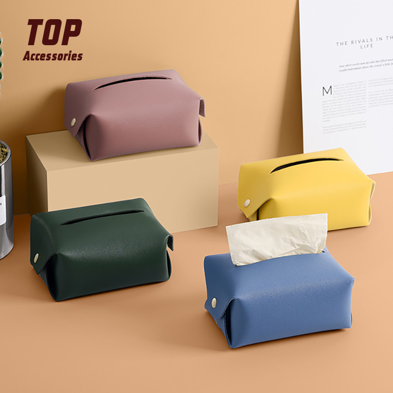 Pu Leather Car Tissue Boxes Holders