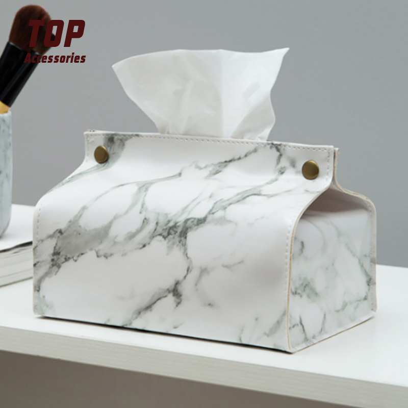 Pu Leather Auto Tissue Boxes For Car And Hotel