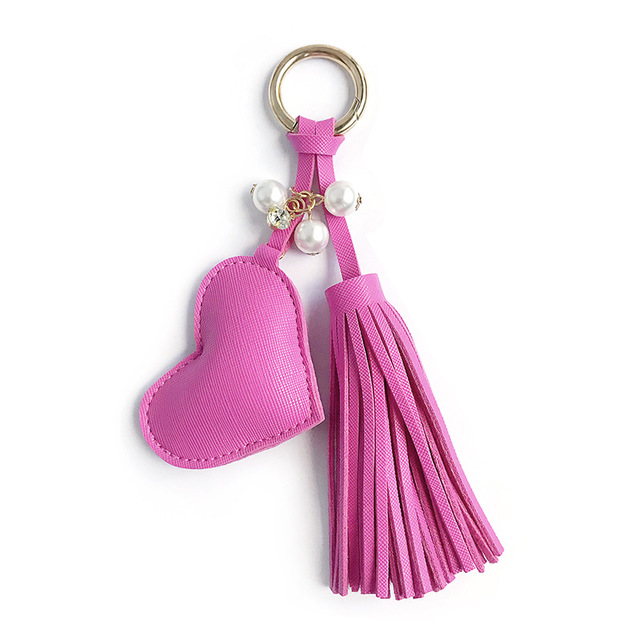 Heart Real Leather Keychains