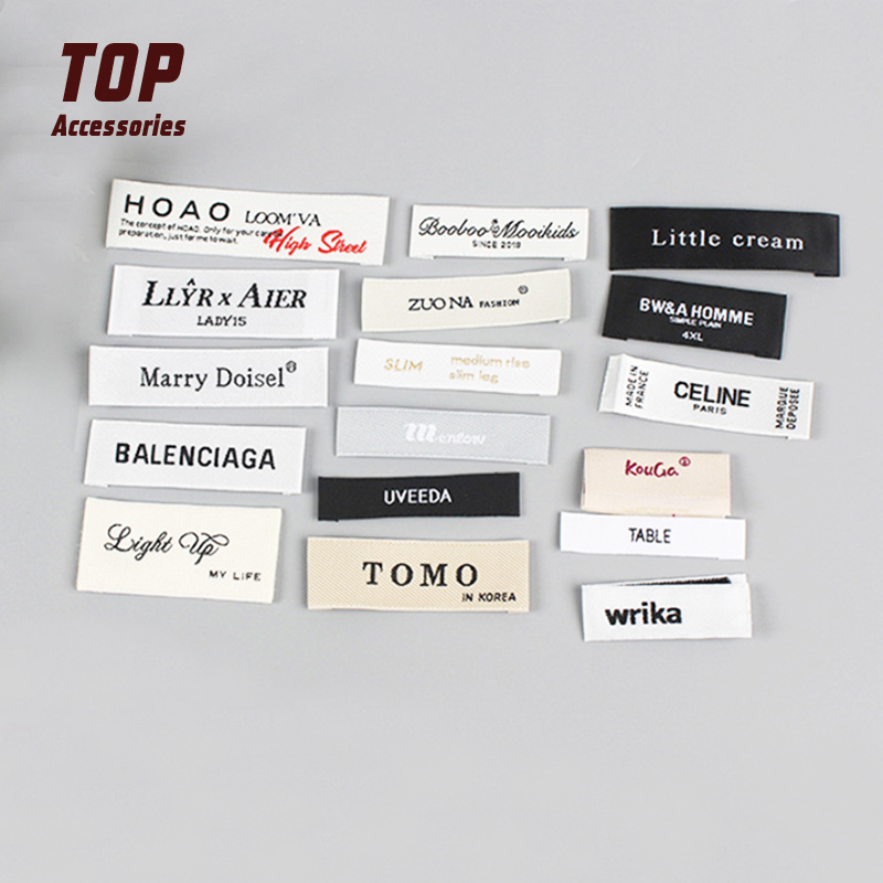 Etiquetas de ropa tejidas de metal personalizadas Etiquetas de etiquetas de cuello