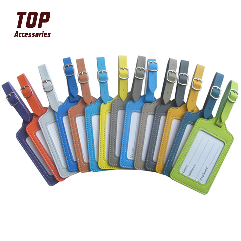 Business Durable Pu Leather Crew Luggage Tags