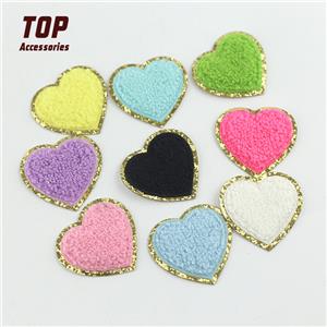 Heart Chenille Embroidery Patches for Hoodies