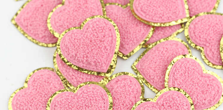 chenille heart patches