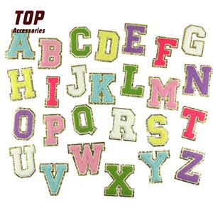Parches personalizados de chenilla con letras del alfabeto